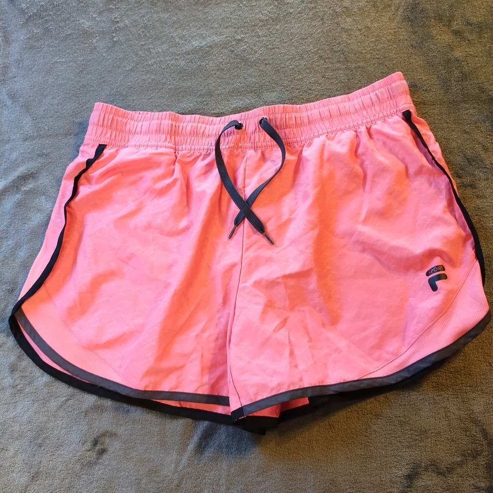 Fila Sport Coral Pink Athletic Running‎ Shorts Women S Elastic Waist Lightweight